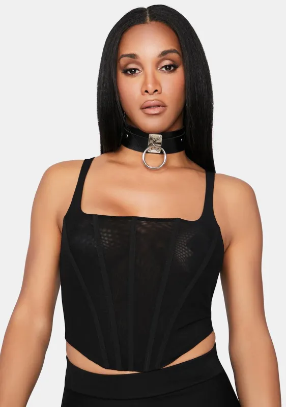 Noir No Comparison Mesh Corset Top sold by Dolls Kill