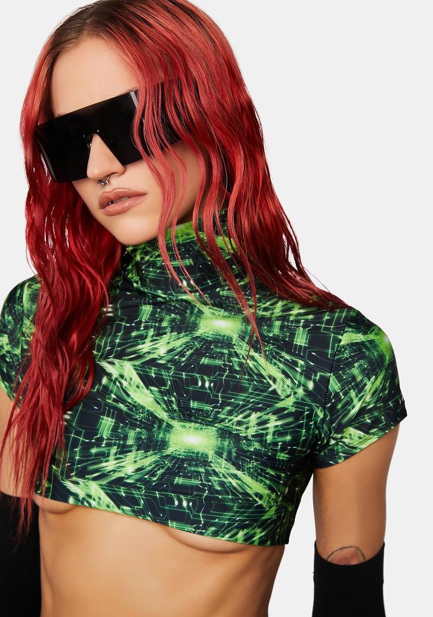Cyber Grid Underboob Top sold by Dolls Kill product image thumbnail 2