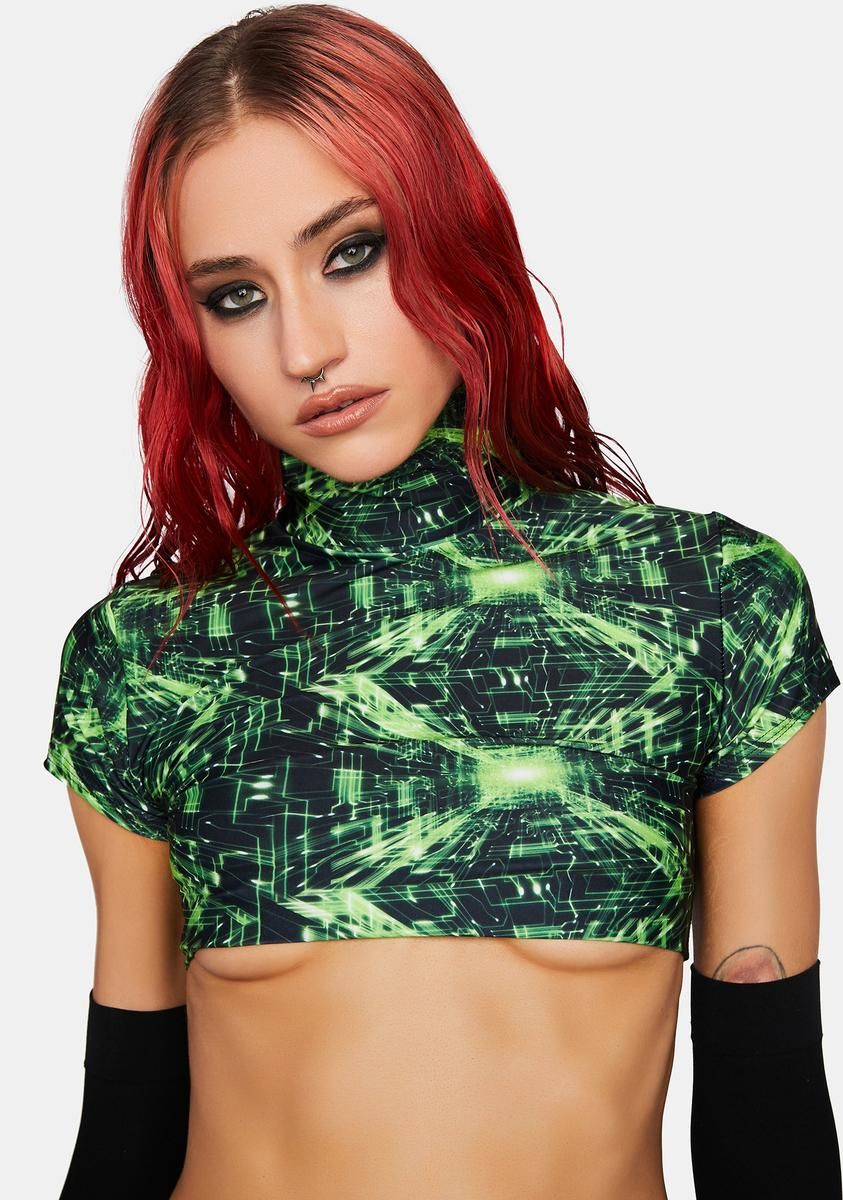 Cyber Grid Underboob Top sold by Dolls Kill