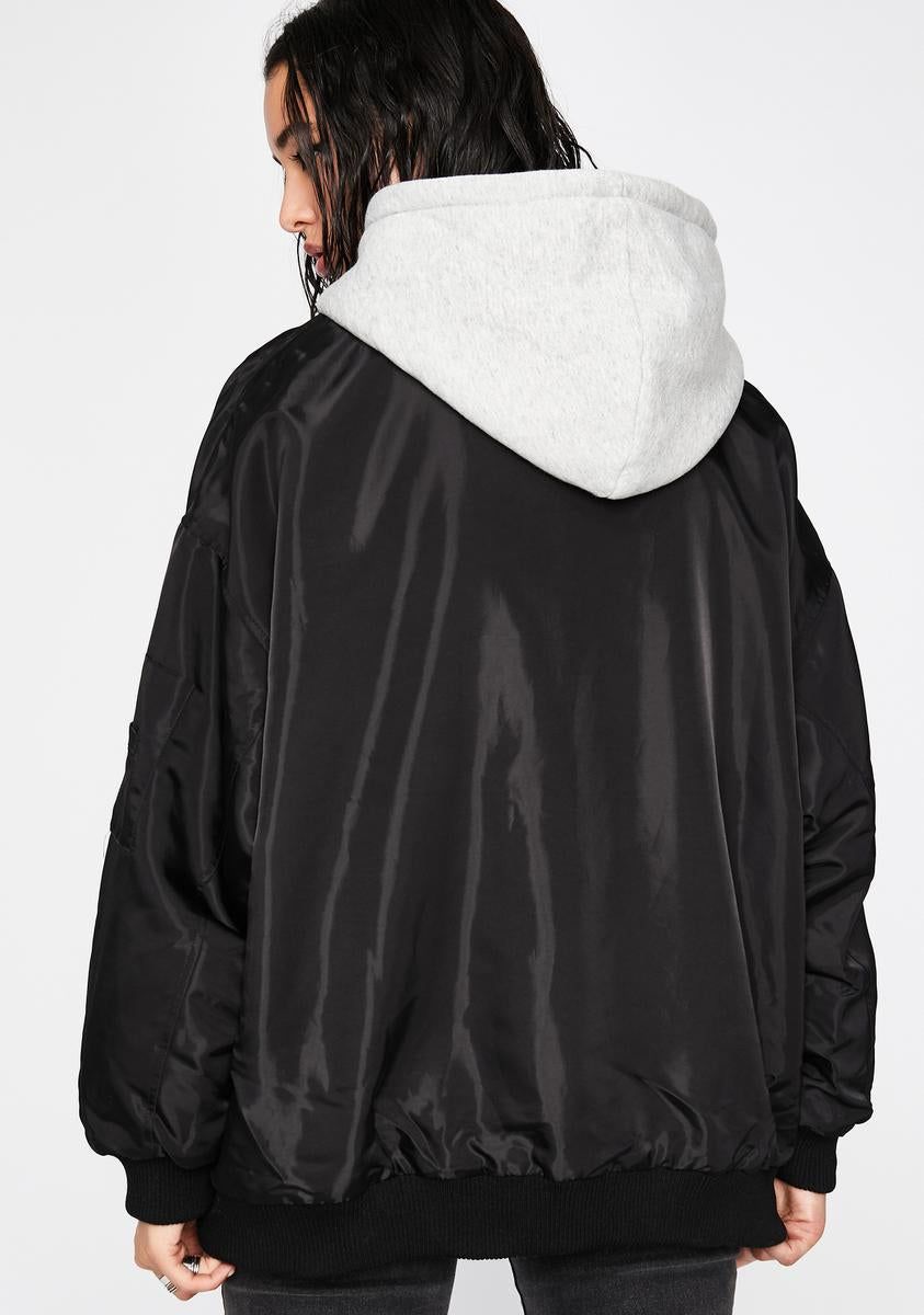 Lowkey Chillin' Layered Bomber Jacket sold by Dolls Kill product image thumbnail 4