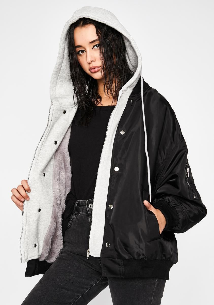 Lowkey Chillin' Layered Bomber Jacket sold by Dolls Kill product image thumbnail 2