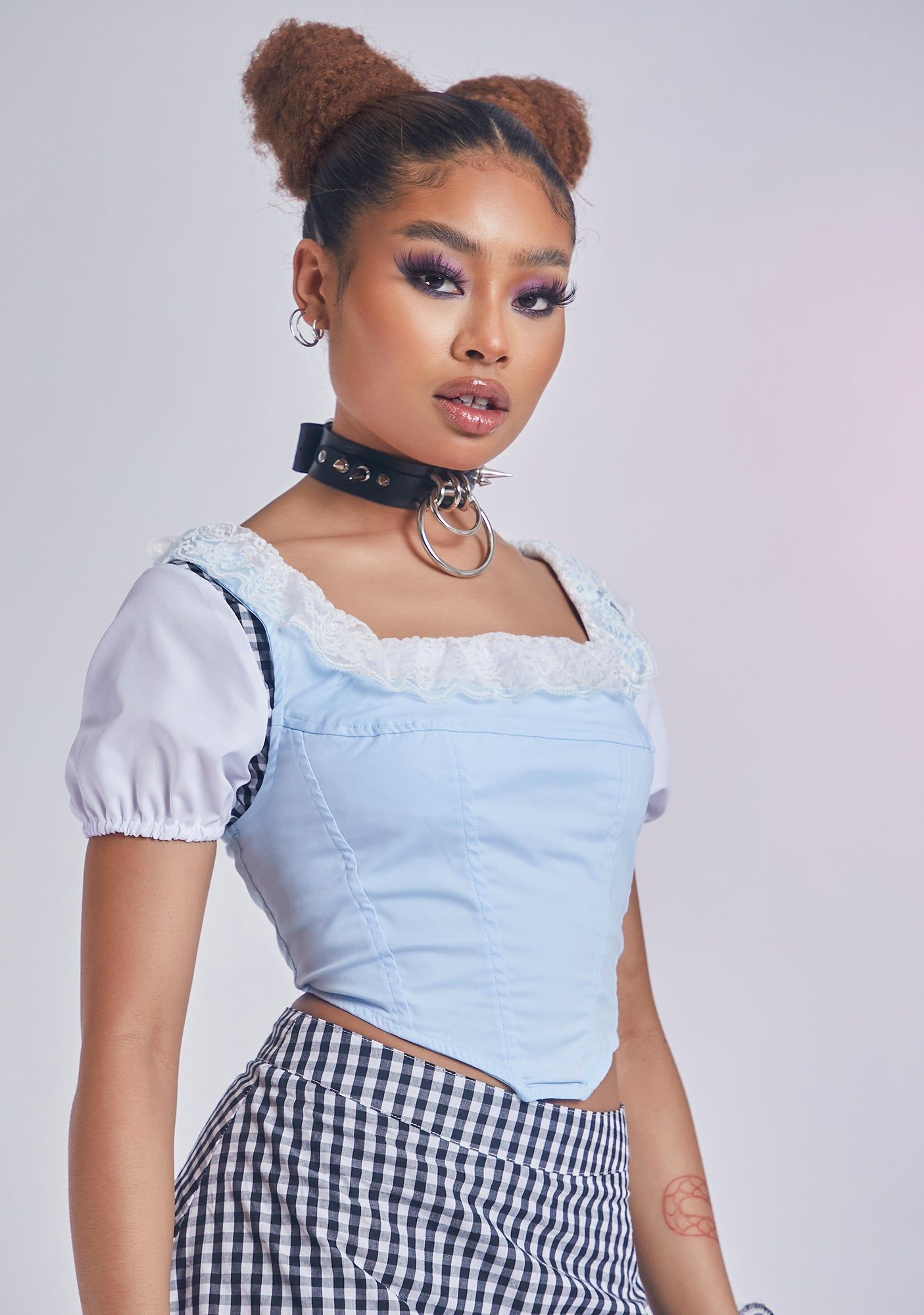 Light Blue Night Artistic Glamour Corset Tank Top sold by Dolls Kill product image thumbnail 2