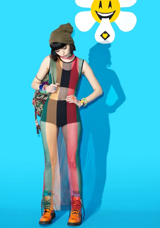 Kingston Mesh Maxi Dress sold by Dolls Kill