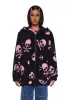 Skull On My Sleeve Hooded Sherpa Jacket - Pink sold by Dolls Kill