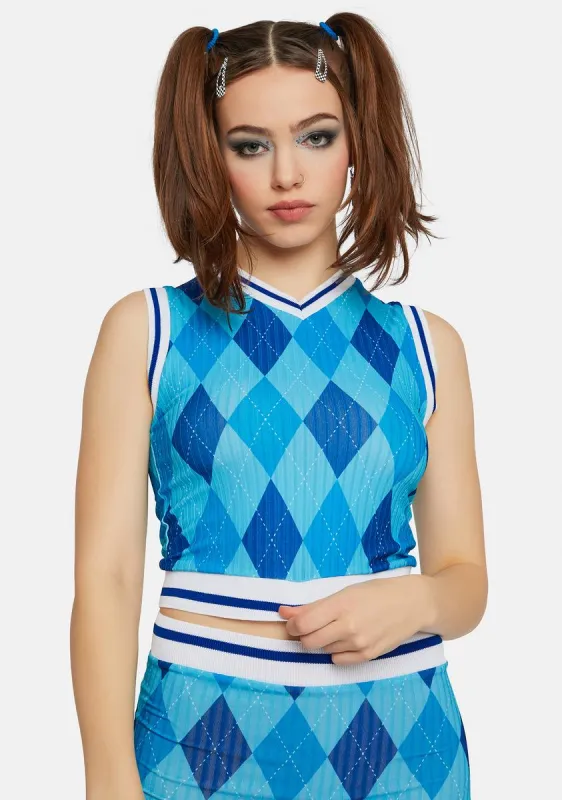 Argyle Rib Tank Top sold by Dolls Kill