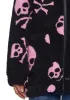 Skull On My Sleeve Hooded Sherpa Jacket - Pink sold by Dolls Kill