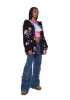 Skull On My Sleeve Hooded Sherpa Jacket - Pink sold by Dolls Kill