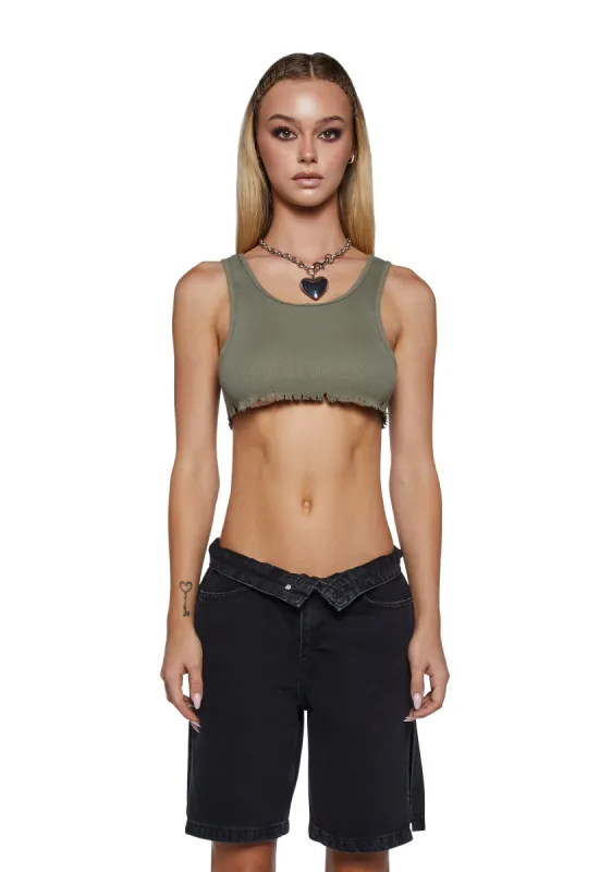 No Regulations Crop Tank - Green sold by Dolls Kill