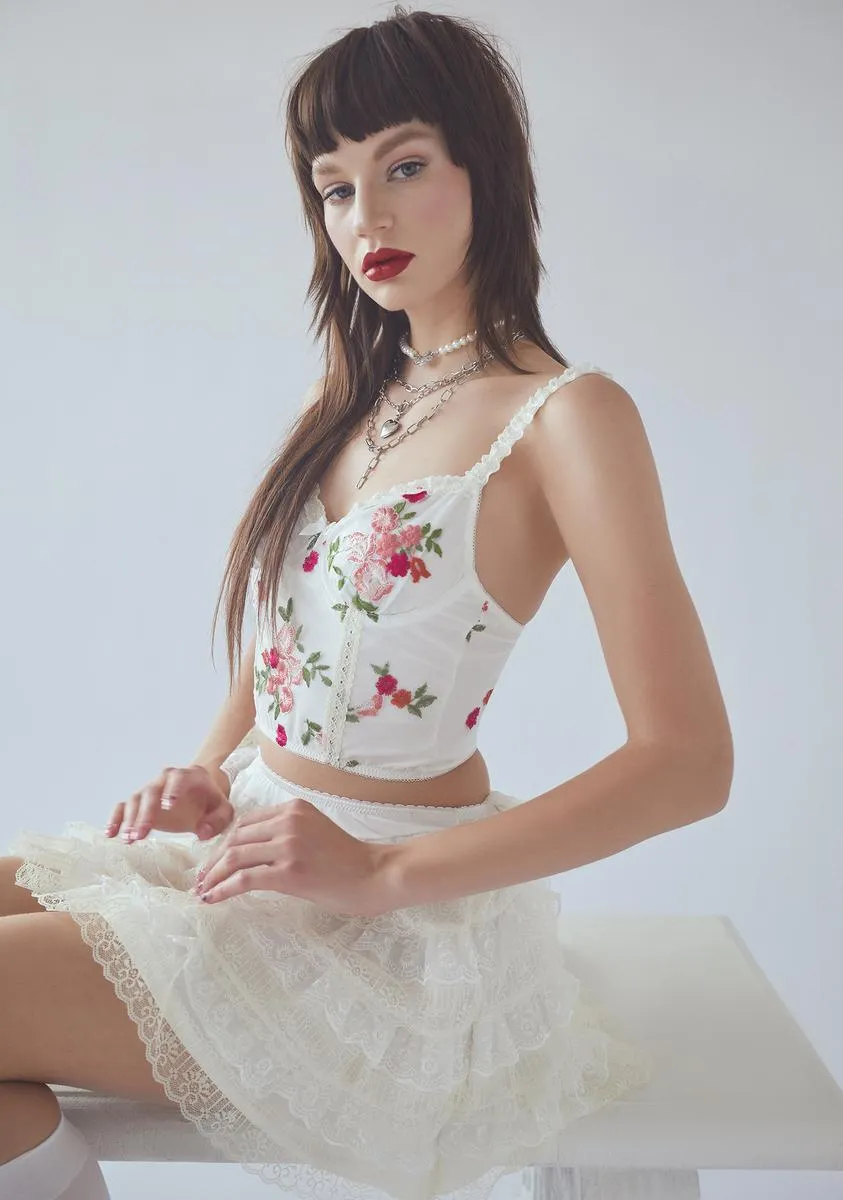 Totally Faked It Floral Mesh Corset Top sold by Dolls Kill product image thumbnail 2