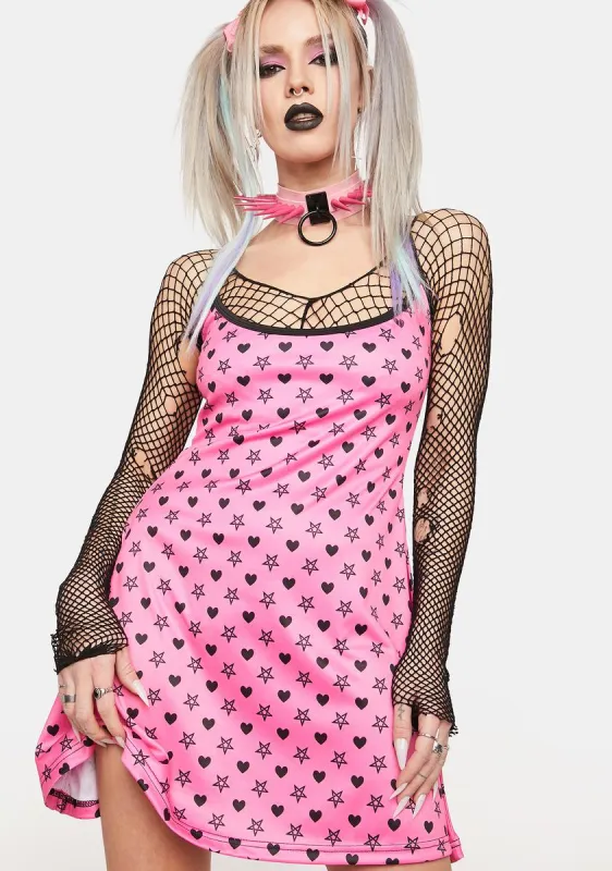 Pentagram And Hearts Tank Dress sold by Dolls Kill