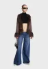 Brown Faux Fur Trimmed Coat sold by Dolls Kill