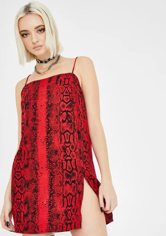 Red Snake Datista Dress sold by Dolls Kill