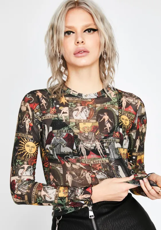 Divine Insight Mesh Top sold by Dolls Kill