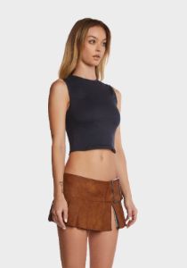 Monlo Vest Top - Blue sold by Dolls Kill