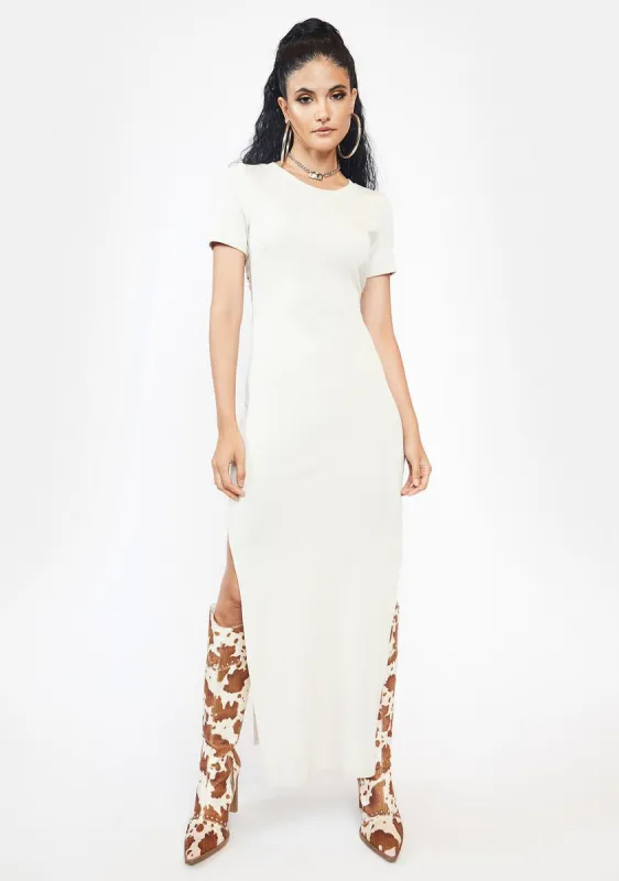 Ivory Betray Me Cutout Maxi Dress sold by Dolls Kill