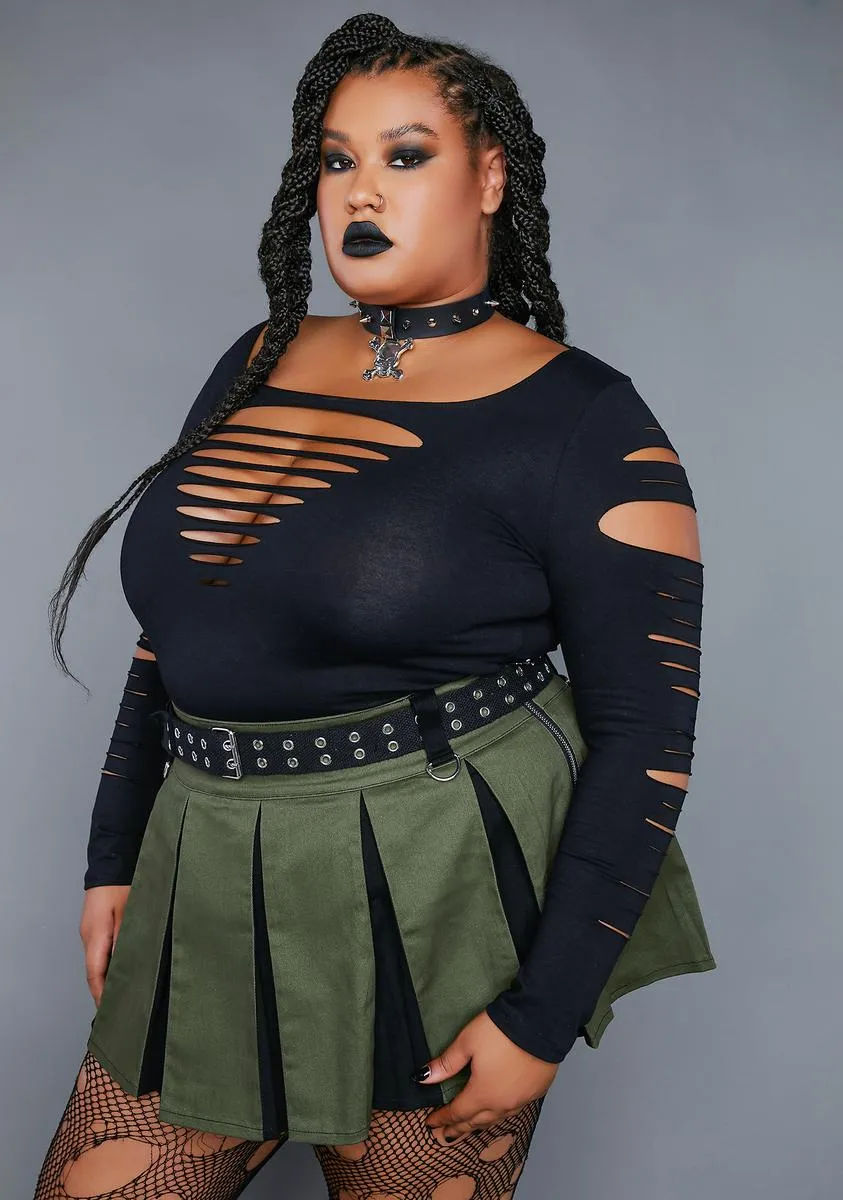 Plus New Skin Shredded Crop Top sold by Dolls Kill product image thumbnail 2