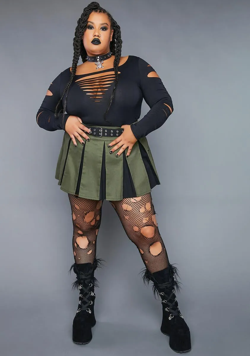 Plus New Skin Shredded Crop Top sold by Dolls Kill product image thumbnail 3