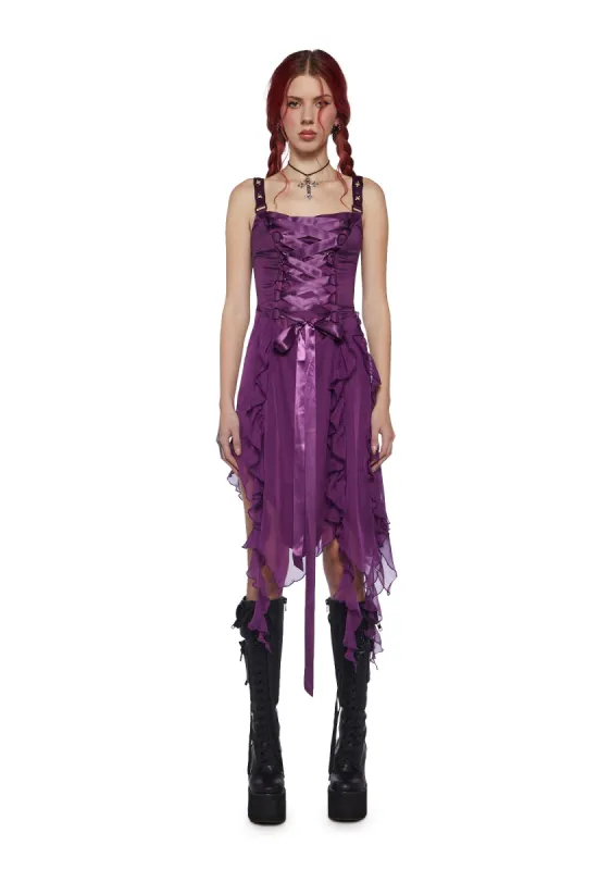 Life's No Fairytale Midi Dress - Purple sold by Dolls Kill