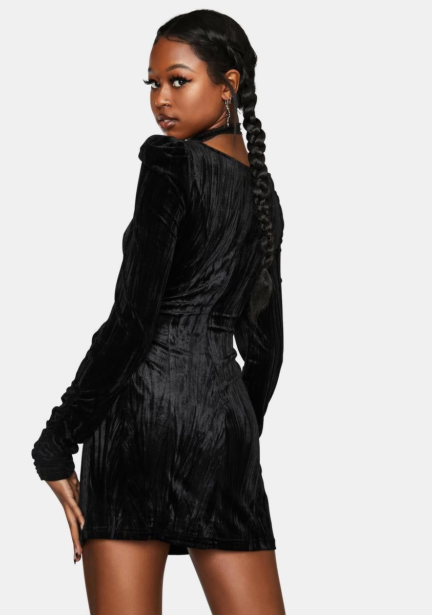 Textured Velvet Square Hip Dress sold by Dolls Kill product image thumbnail 4