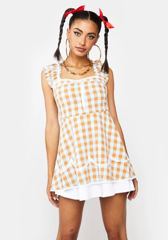 Sunset Chaser Gingham Mini Dress sold by Dolls Kill