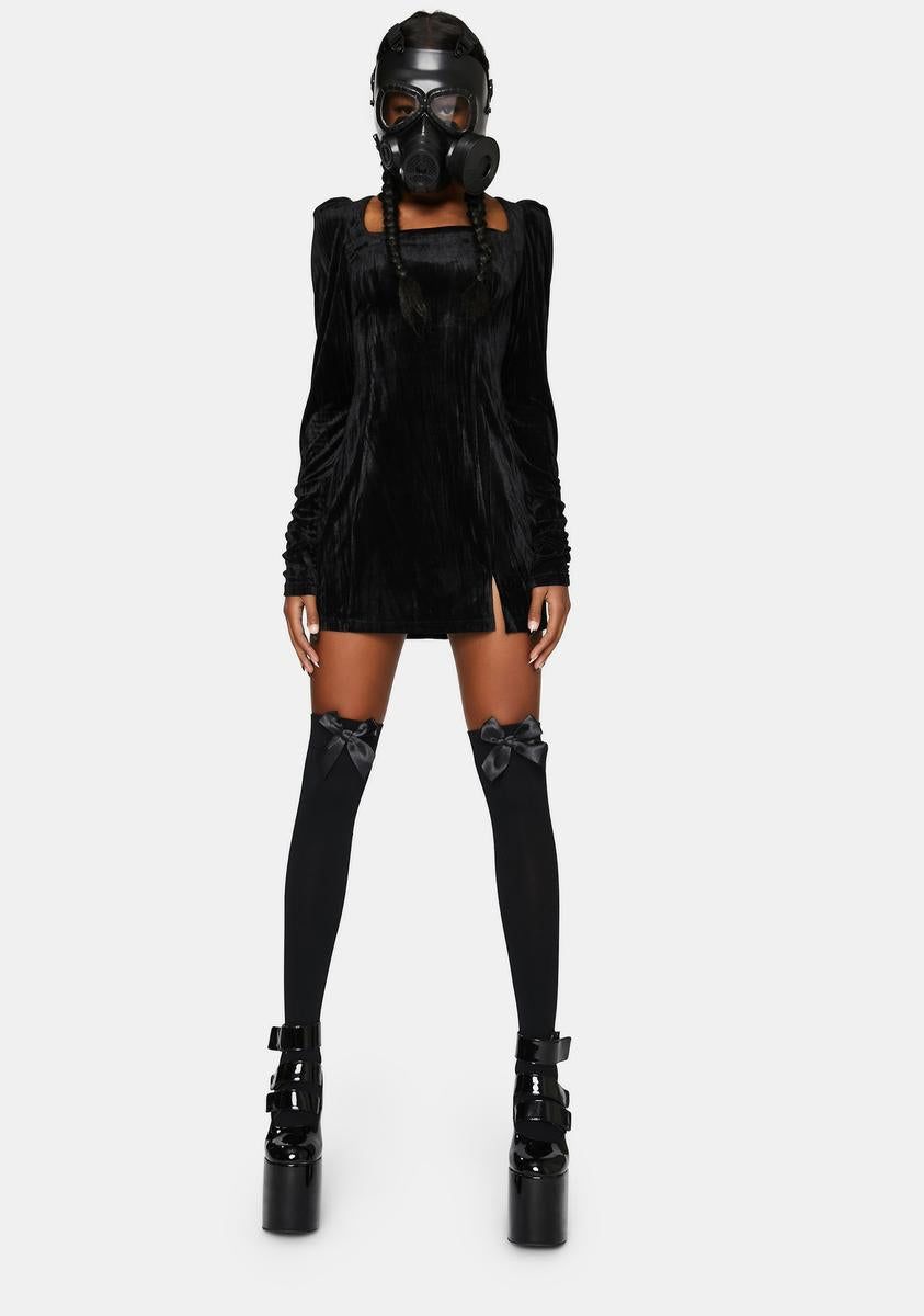 Textured Velvet Square Hip Dress sold by Dolls Kill product image thumbnail 3
