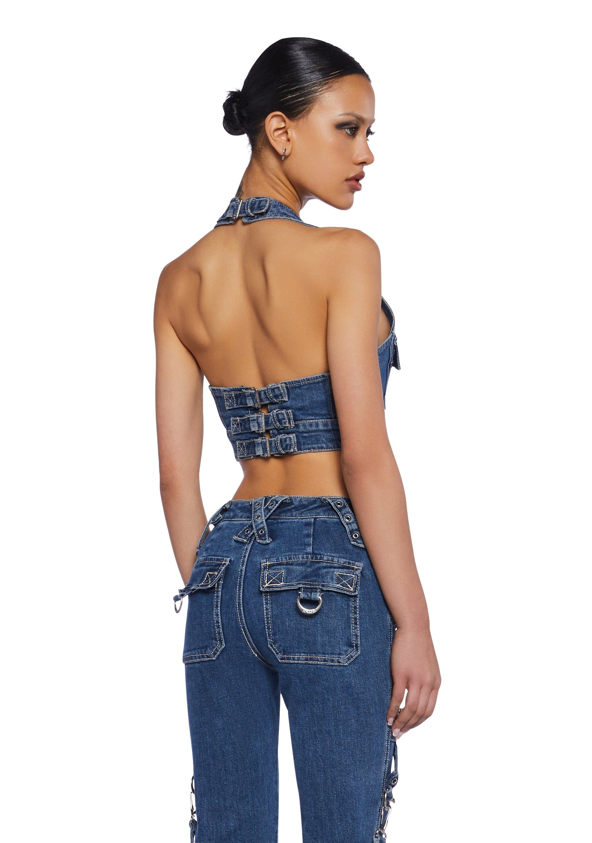 Power Halter Top - Blue sold by Dolls Kill product image thumbnail 4