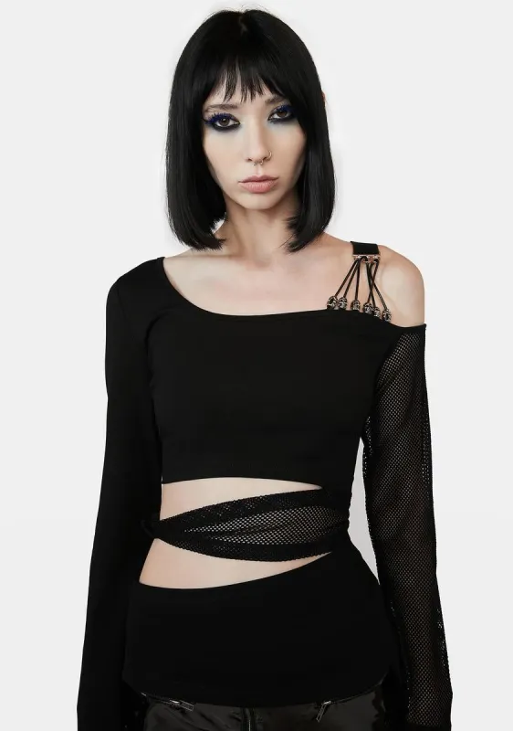 Strappy Off Shoulder Top sold by Dolls Kill