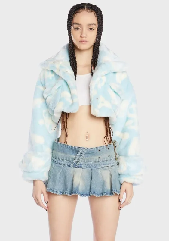 Dick Dollar Faux Fur Crop Jacket sold by Dolls Kill