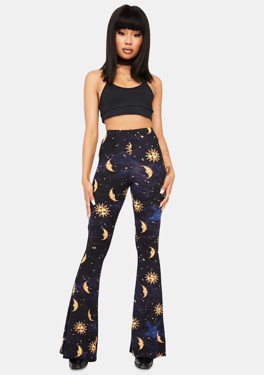 Made Of Stardust Celestial Print Flare Pants sold by Dolls Kill product image thumbnail 2