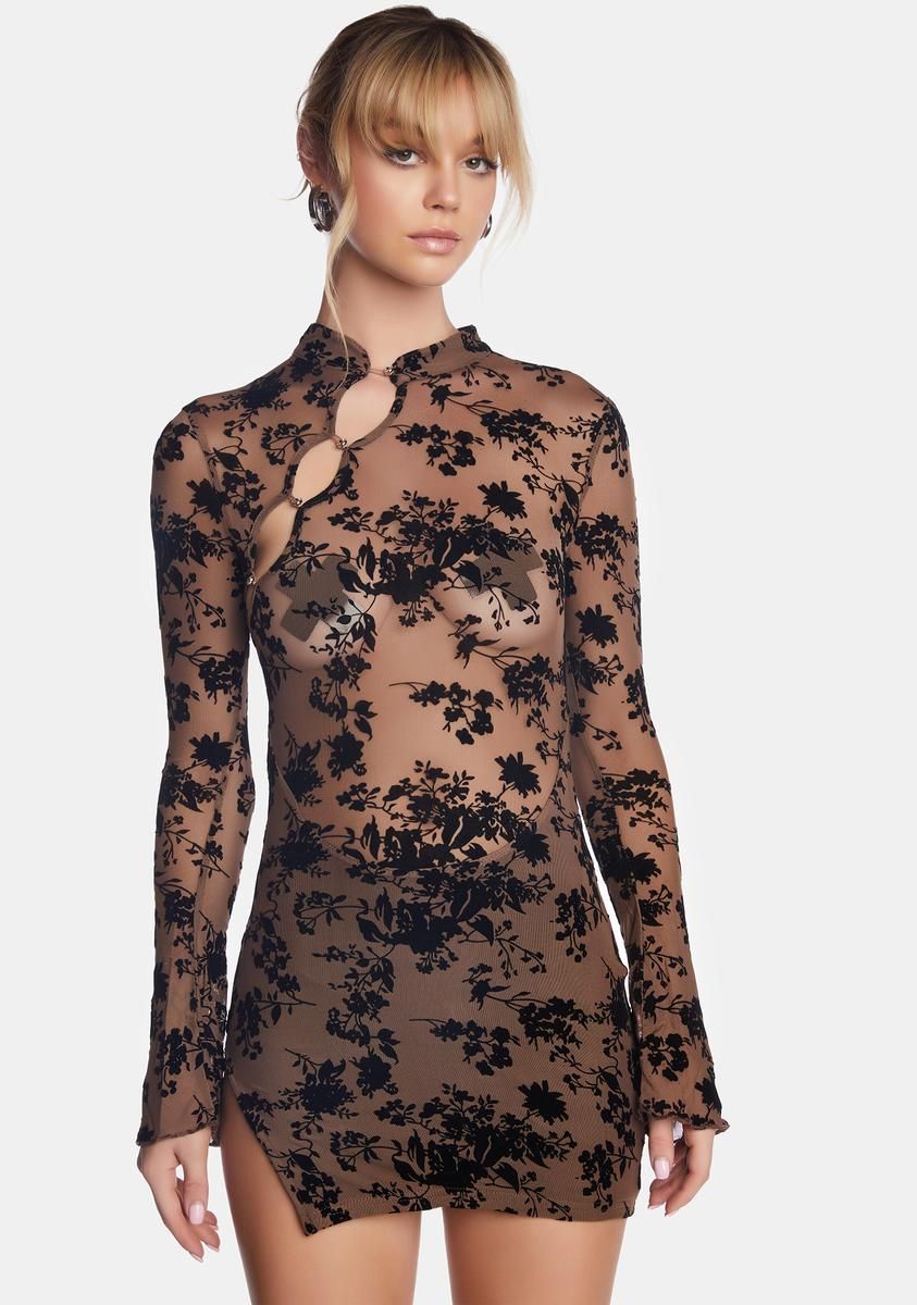 Chocolate Make A Move Mini Dress sold by Dolls Kill