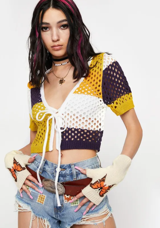 Make A Bet Crochet Top sold by Dolls Kill