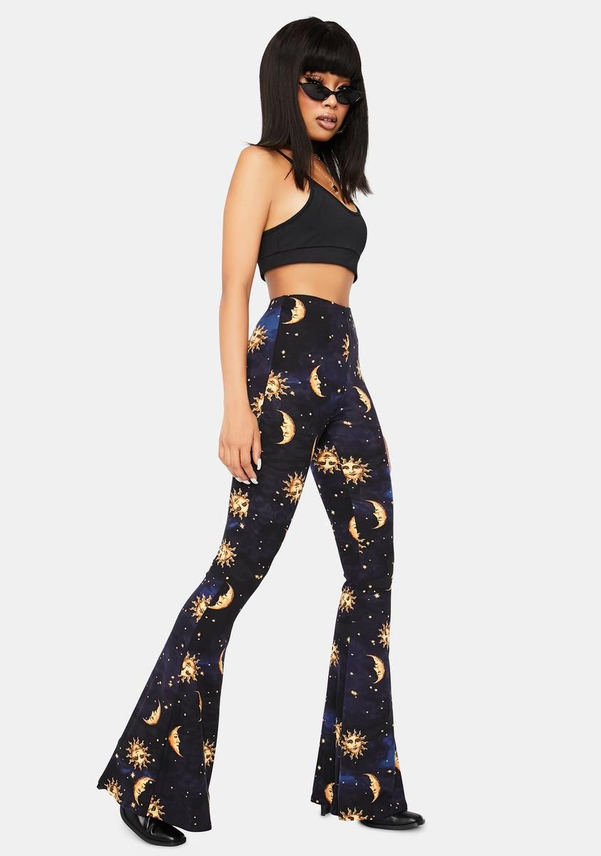 Made Of Stardust Celestial Print Flare Pants sold by Dolls Kill product image thumbnail 3