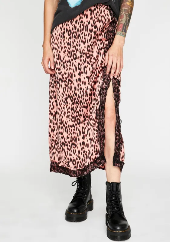 Pretty Mad Meow Midi Skirt sold by Dolls Kill