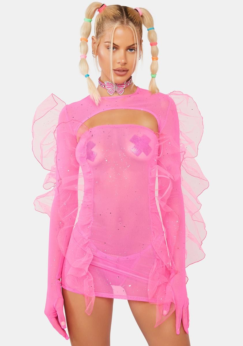 Wonder Pixie Mesh Dress Set sold by Dolls Kill