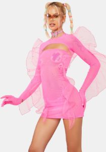 Wonder Pixie Mesh Dress Set sold by Dolls Kill