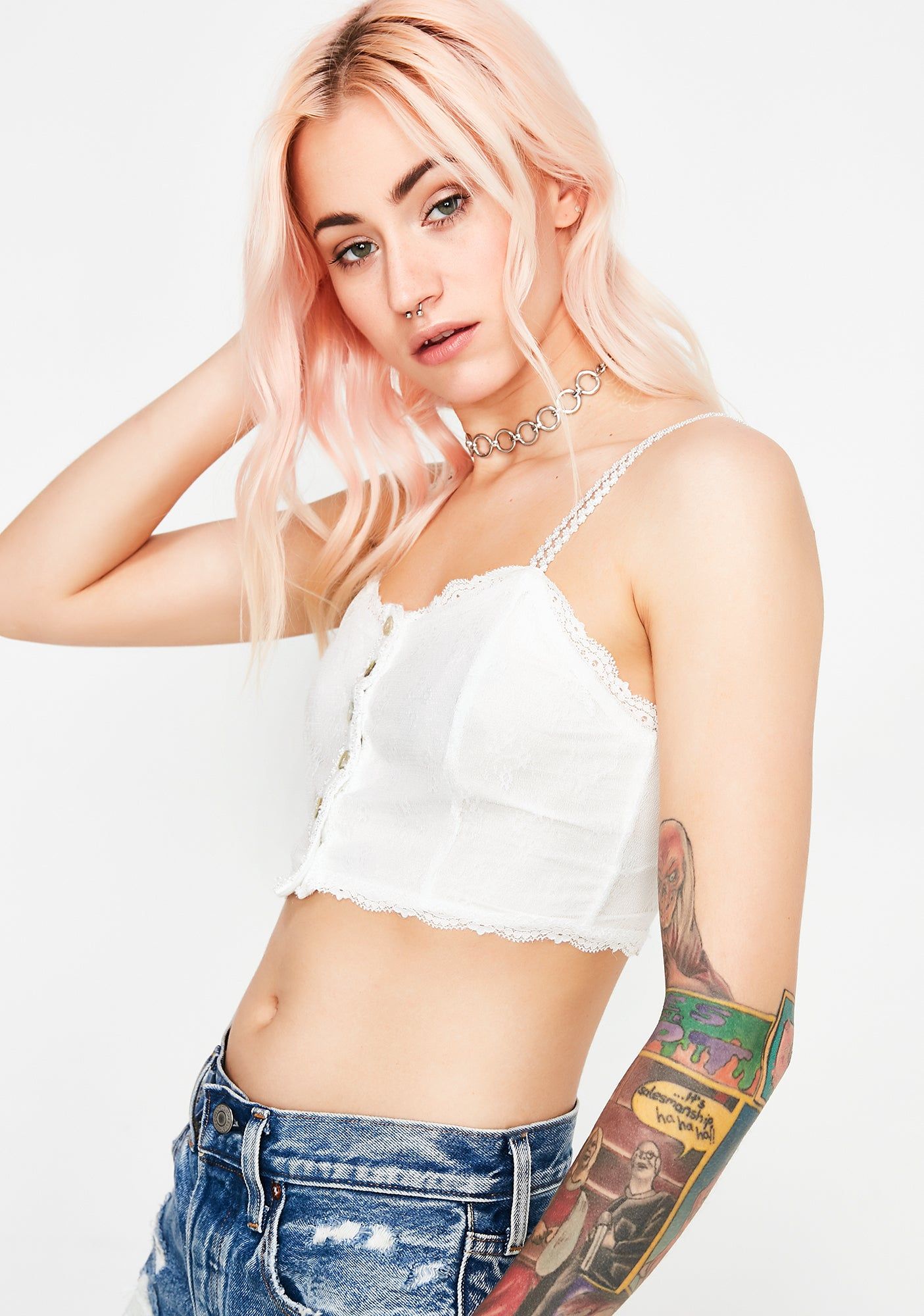 Wide Eyes Crop Top sold by Dolls Kill product image thumbnail 2