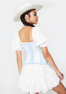 Sky So Very Much Lace Up Corset sold by Dolls Kill
