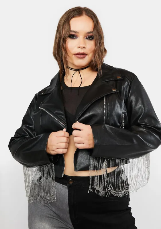 Plus Open Road Fringe Moto Jacket sold by Dolls Kill