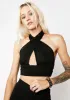 Midnight Now Or Never Cutout Halter Top sold by Dolls Kill