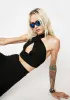 Midnight Now Or Never Cutout Halter Top sold by Dolls Kill