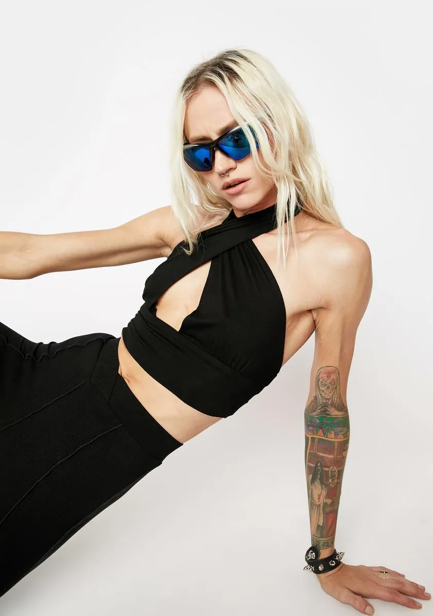 Midnight Now Or Never Cutout Halter Top sold by Dolls Kill product image thumbnail 2