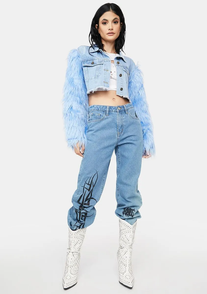 Full Of Moxie Cropped Denim Jacket sold by Dolls Kill product image thumbnail 3