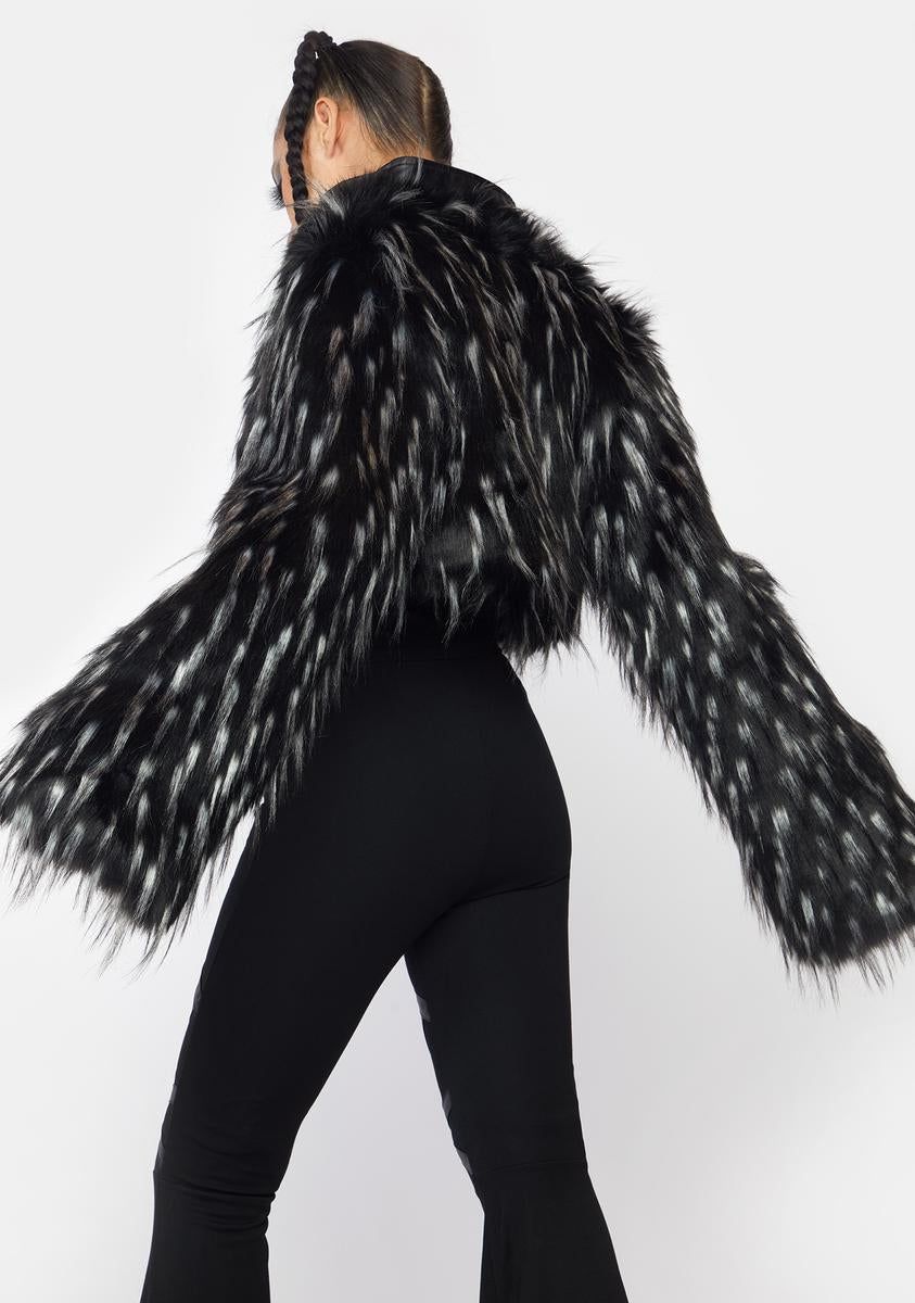 Goth Dark Plush Short Coat sold by Dolls Kill product image thumbnail 4