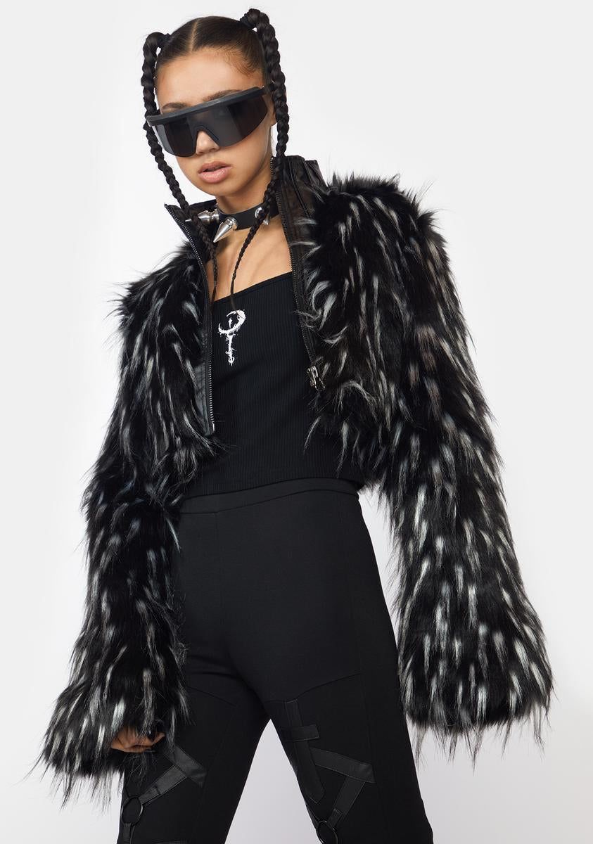 Goth Dark Plush Short Coat sold by Dolls Kill product image thumbnail 2