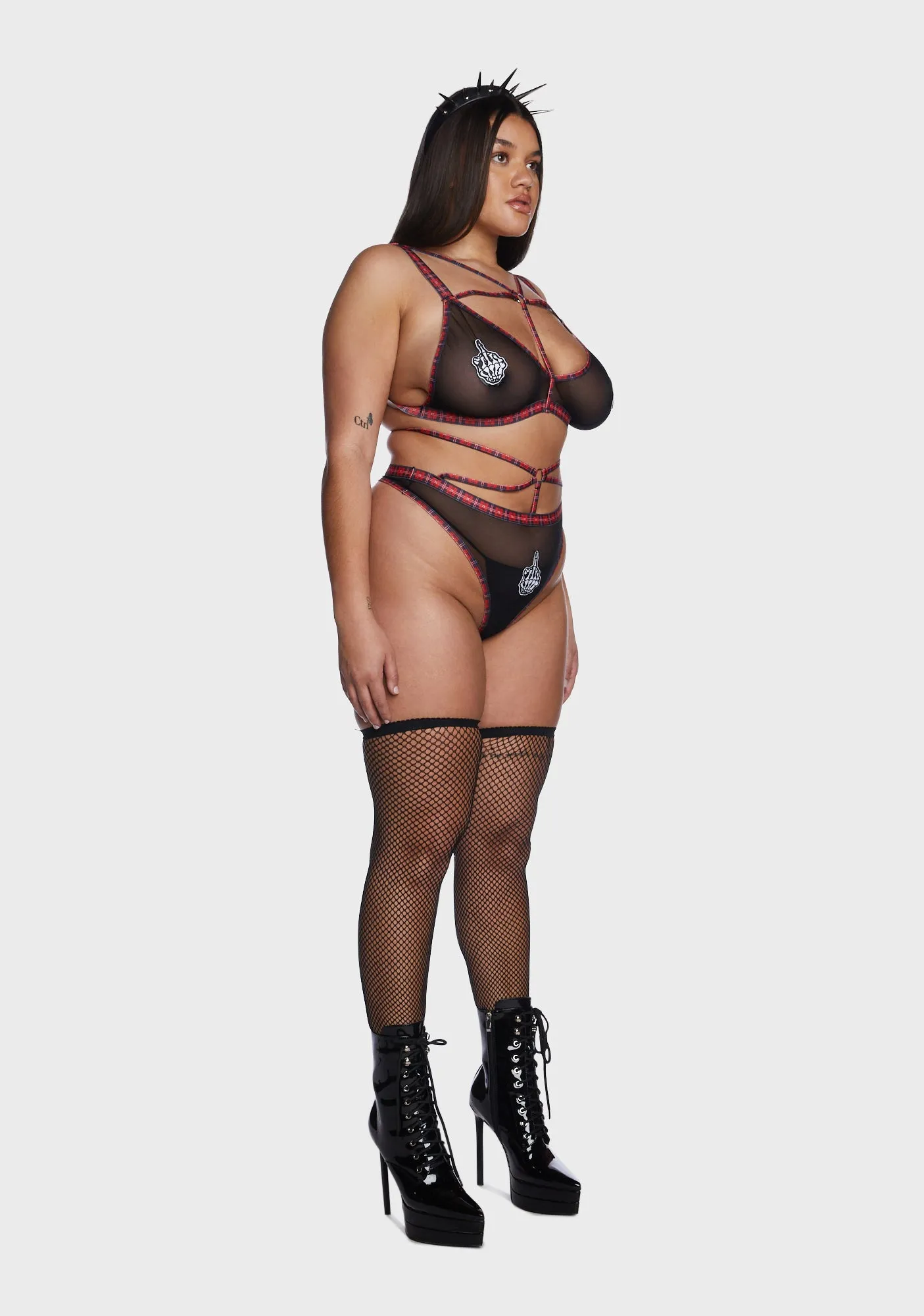 Plus Creepin' Closer Lingerie Set sold by Dolls Kill product image thumbnail 3