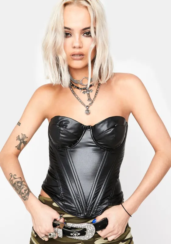 Wicked Jet Set Life Corset Top sold by Dolls Kill