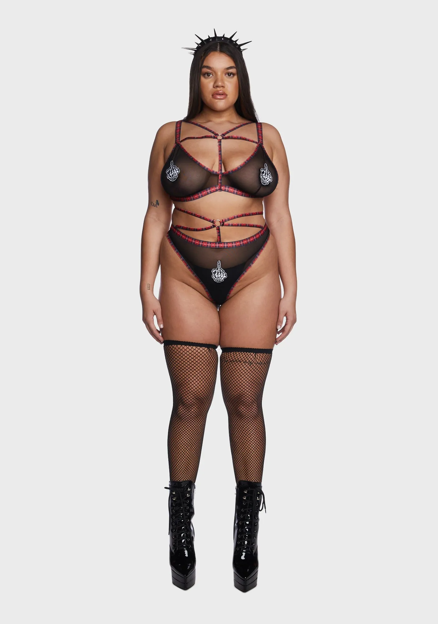 Plus Creepin' Closer Lingerie Set sold by Dolls Kill