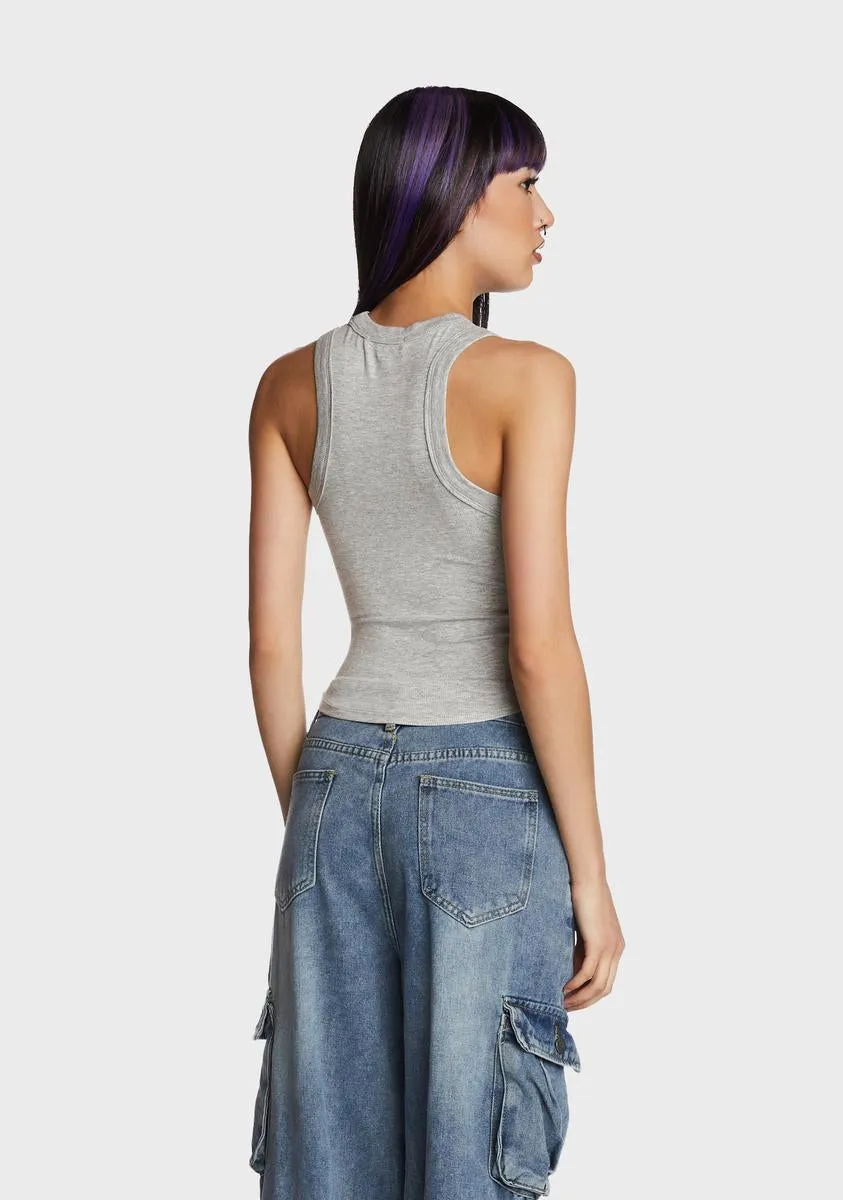 Hype Is Real Crop Tank - Gray sold by Dolls Kill product image thumbnail 4