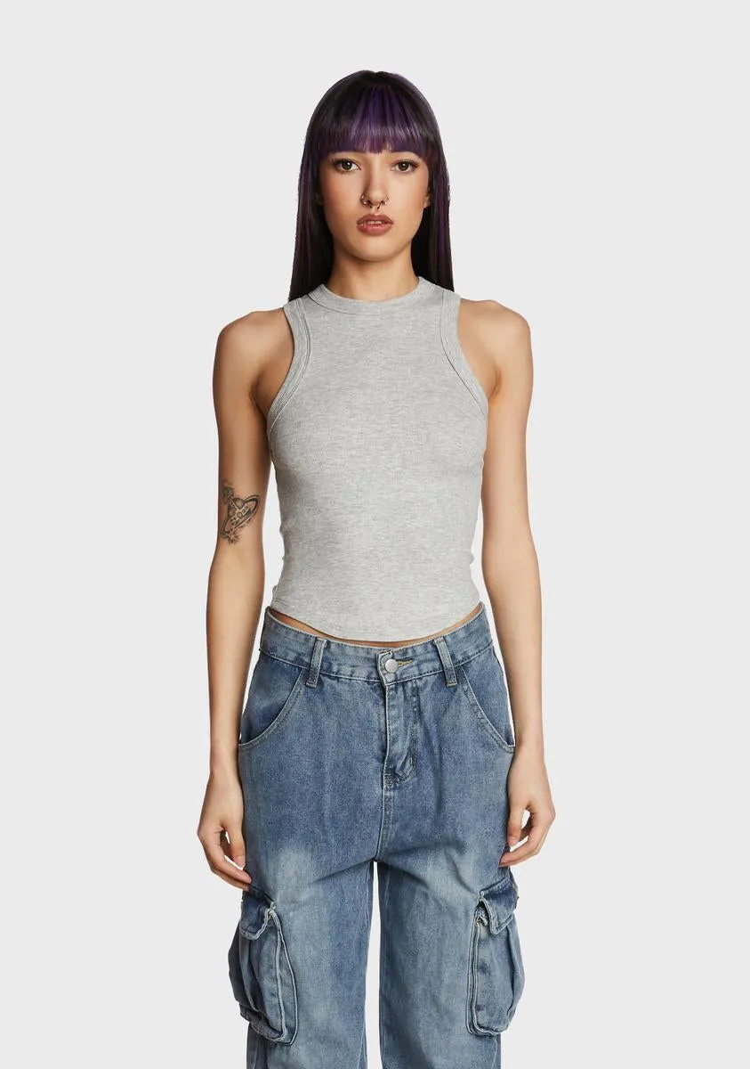 Hype Is Real Crop Tank - Gray sold by Dolls Kill