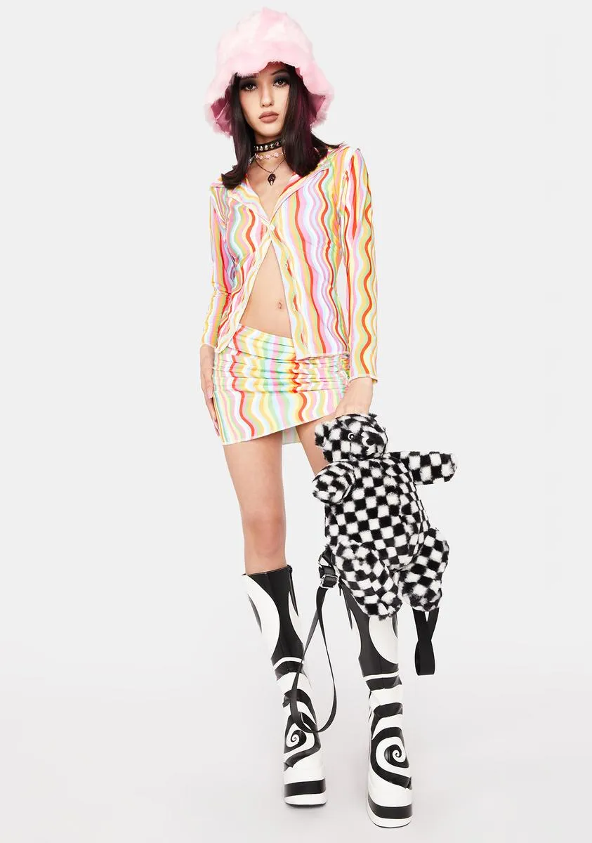 Rainbow Squiggly Shirt sold by Dolls Kill product image thumbnail 3